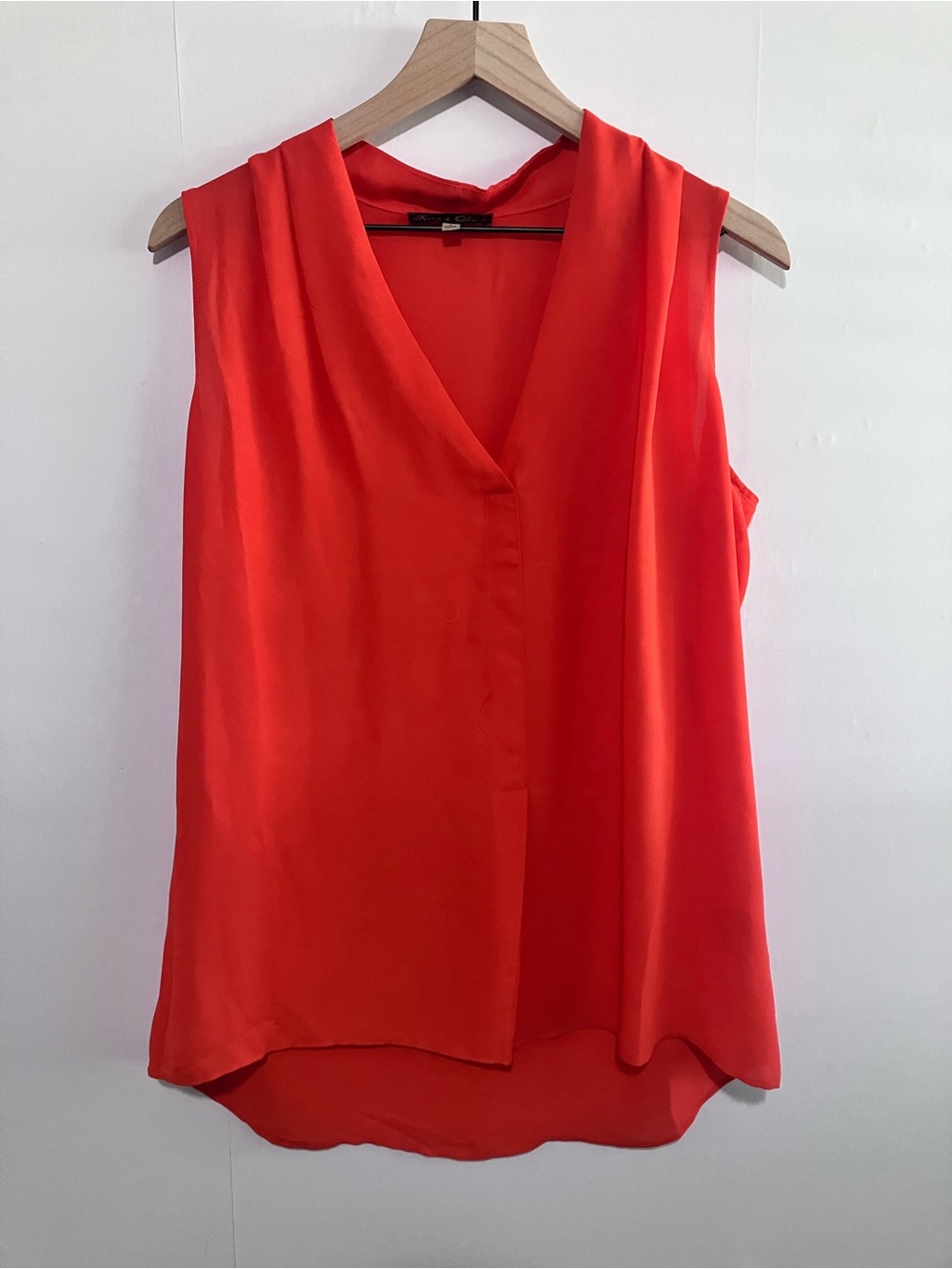 Rose & Olive Sleeveless Orange Chiffon Blouse Size Large